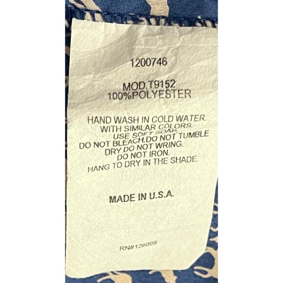 SHASA SLEEVELESS, A-LINE, RACERBACK TANK TOP/BLOUSE, WOMENS, L, BLUE/DEER PRINT - Picture 10 of 10